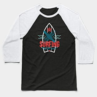 Surfing ride the wave Baseball T-Shirt